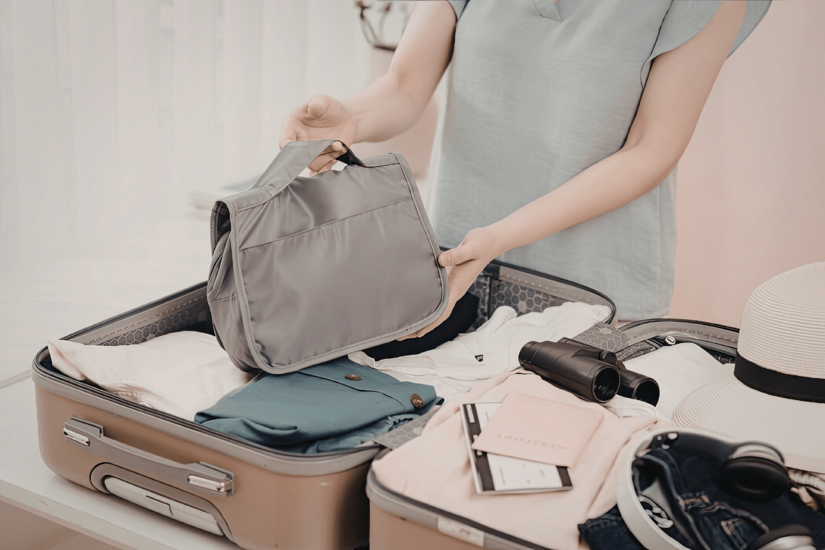 Preparing insulin pens and a travel cooler before leaving home