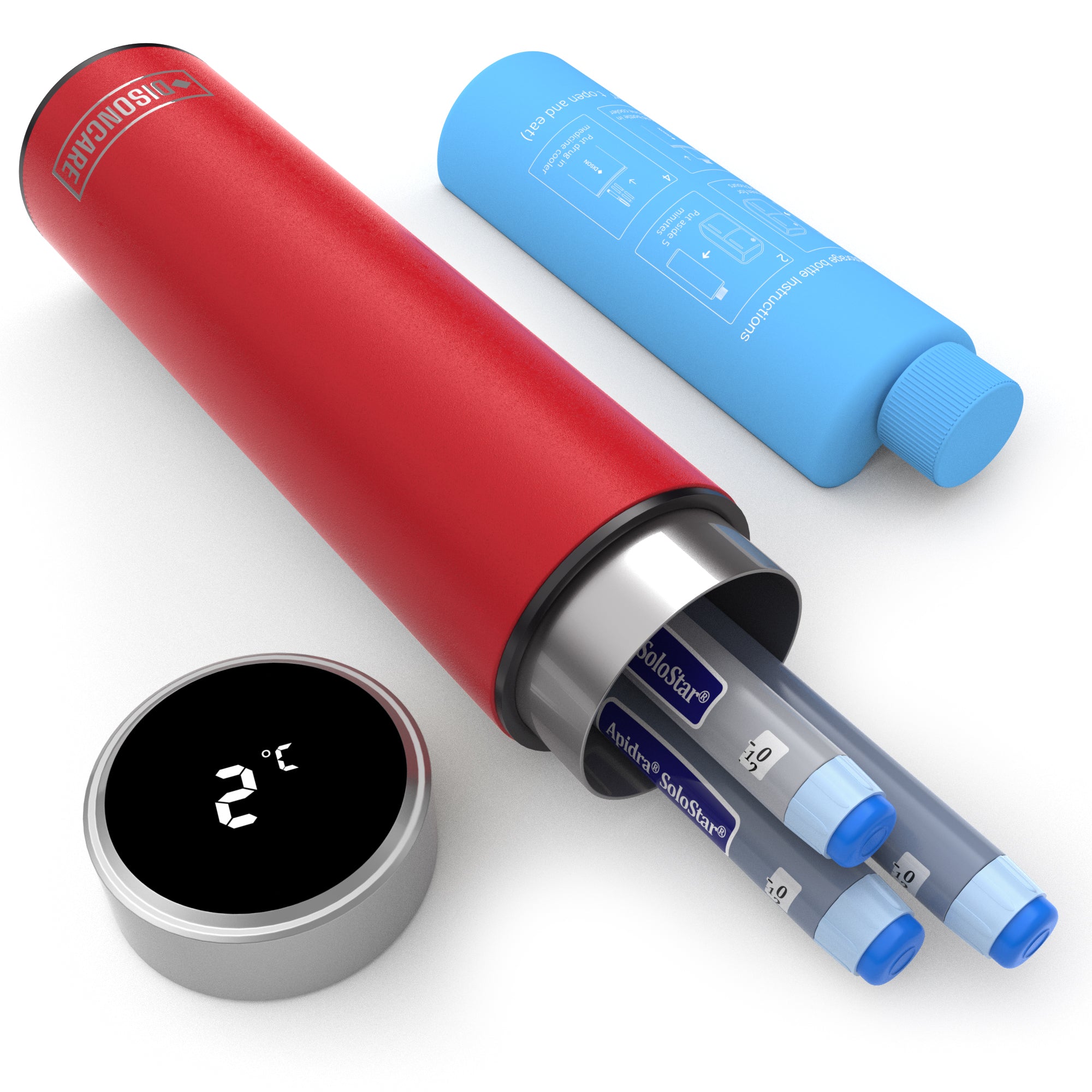 Odyssey Series 3 Pens LED Insulin Cooler (BC-B004-Rescue Red)