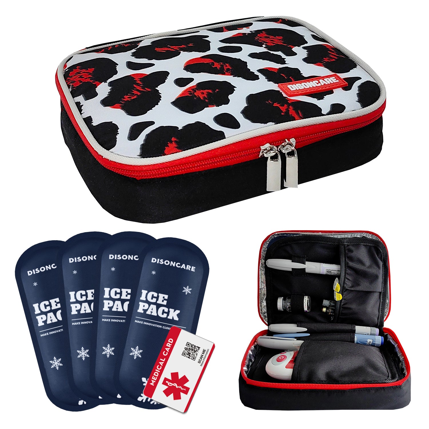 10-12H Soft Insulin Cooler Travel Bag (Black)