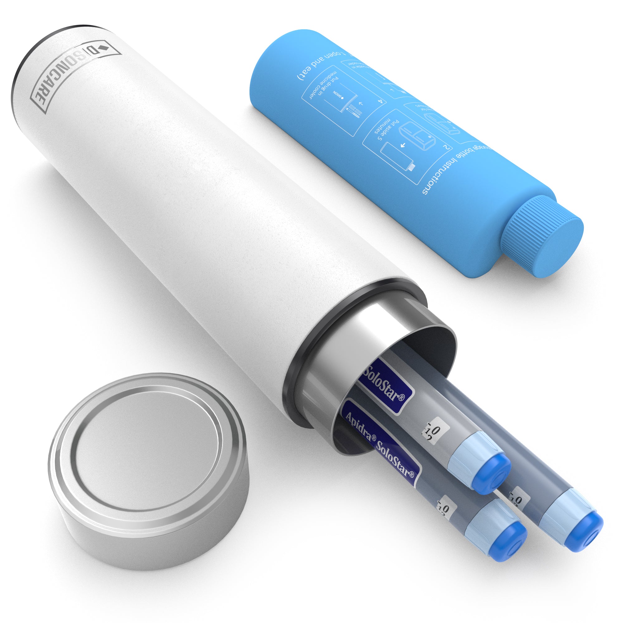 60H Kompakter Insulin- und Medikamentenkühler für 3 Pens (BC-B001 Rescue Red)