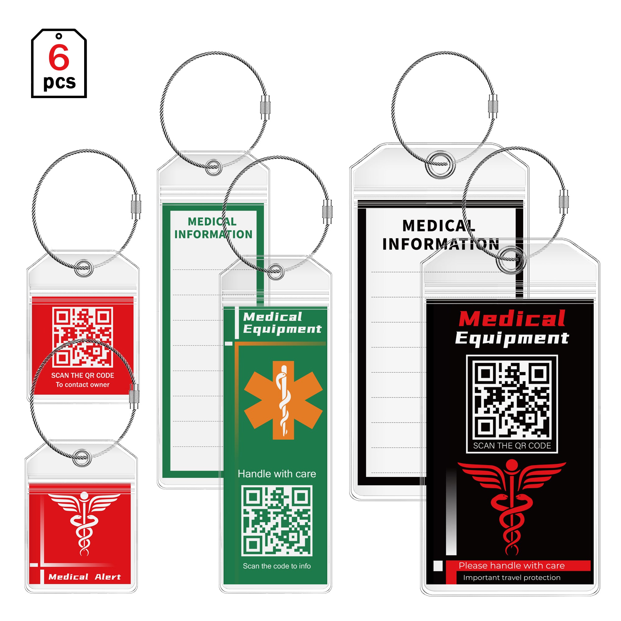 Medical Equipment Luggage Tag for Travel (6PCS) Medical Equipment Luggage Tag for Travel (6PCS)