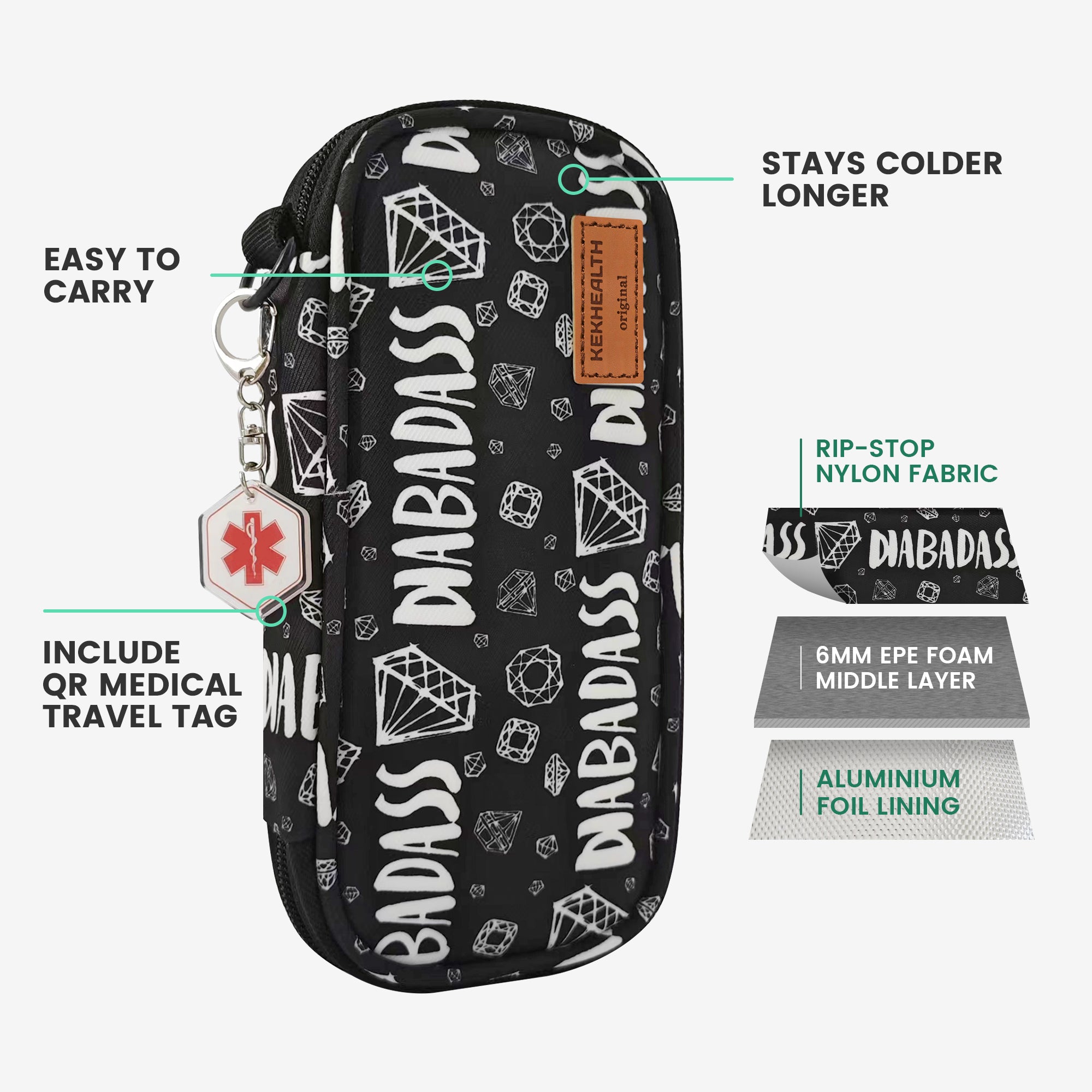 6H Soft Insulin Cooler Travel Bag (Diamond)