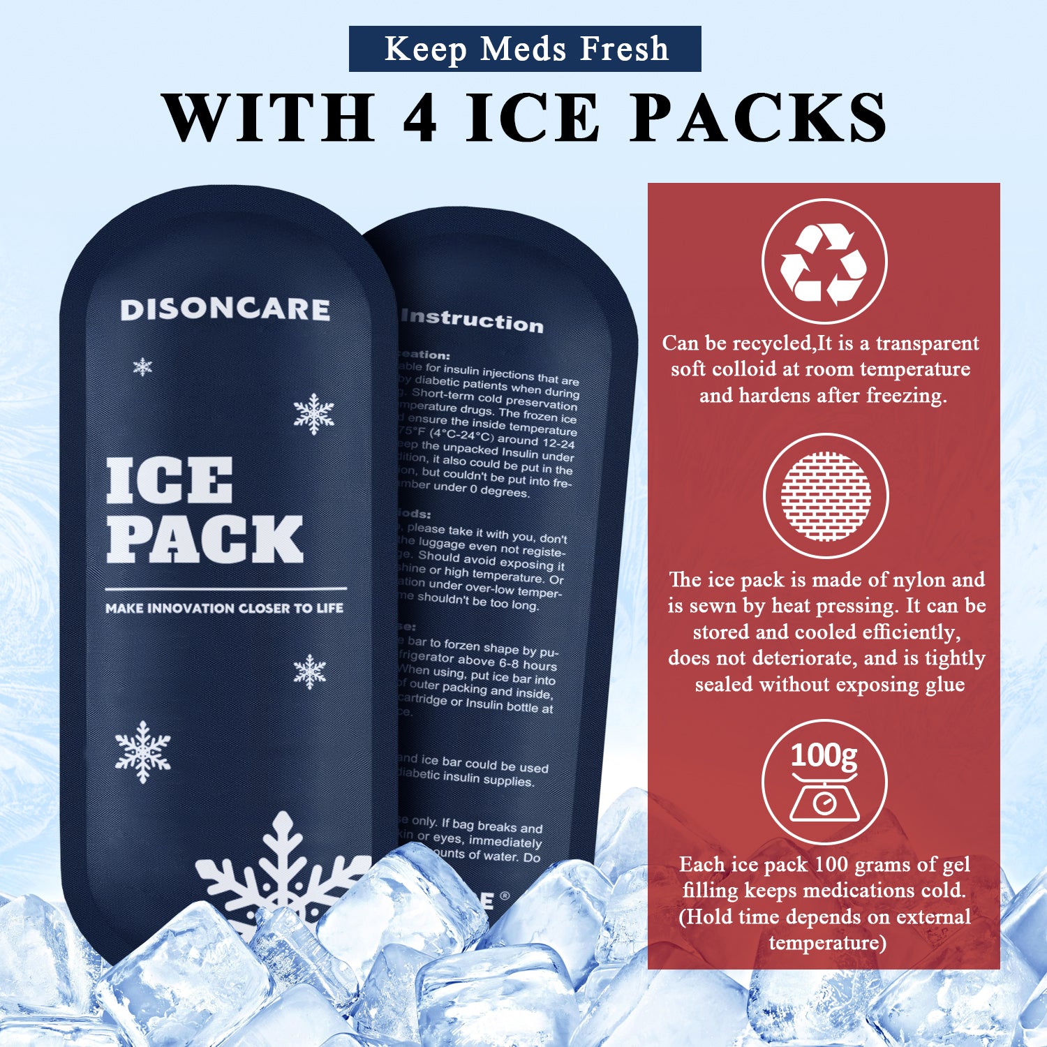 10-12H Soft Insulin Cooler Travel Bag (Black)