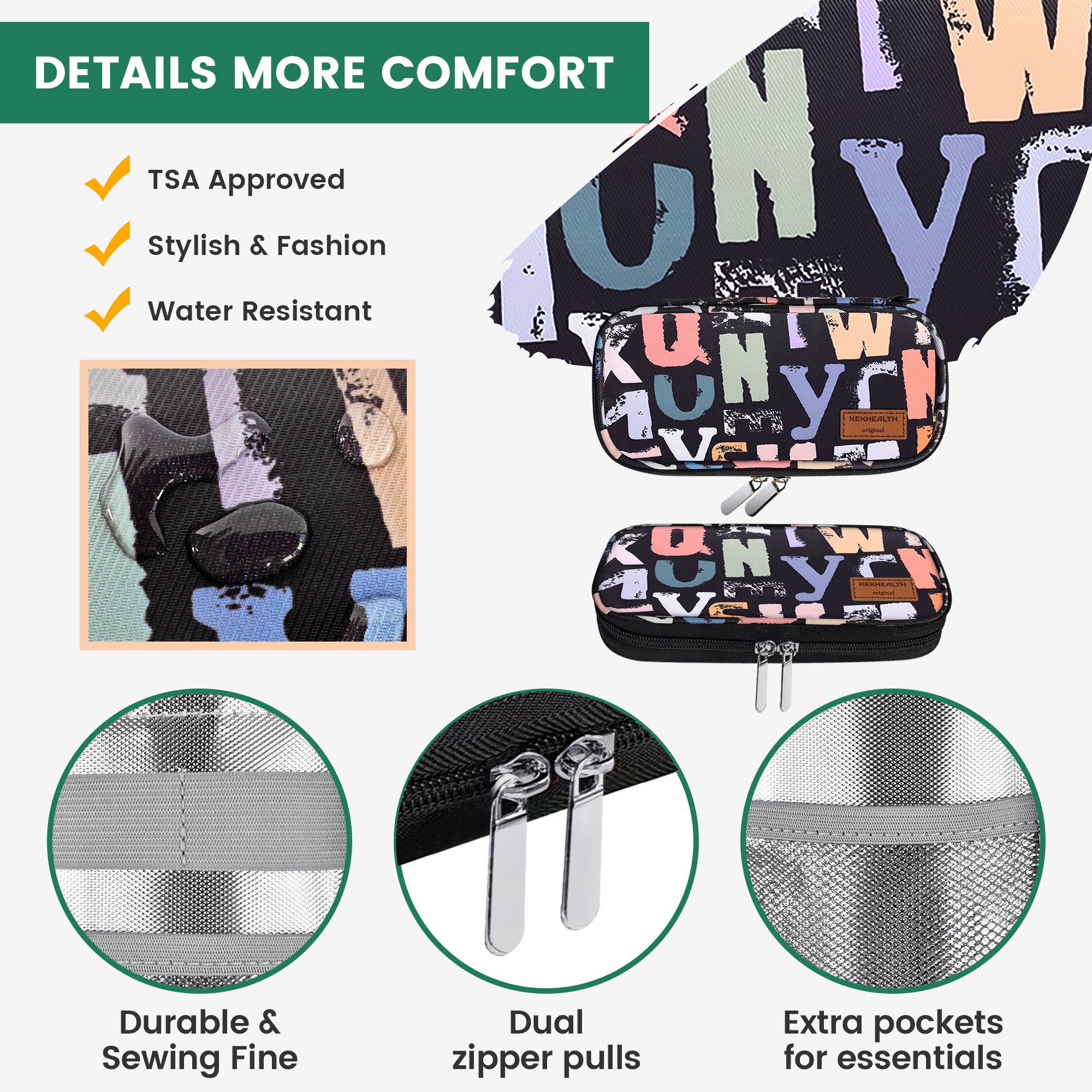 6H Soft Insulin Cooler Travel Bag (Graffiti)