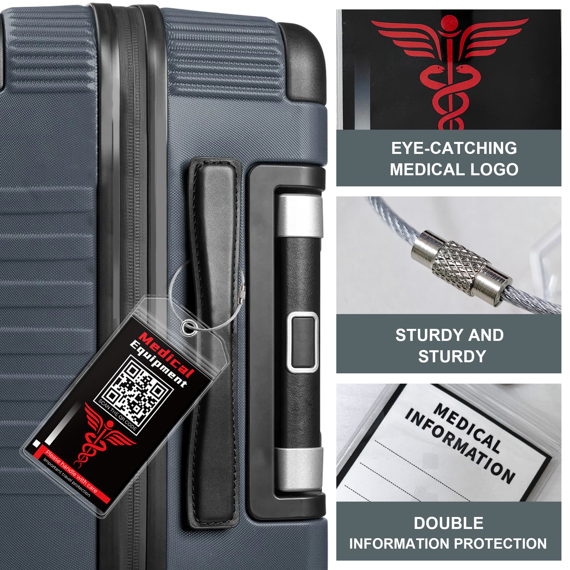 Medical Equipment Luggage Tag for Travel (6PCS)
