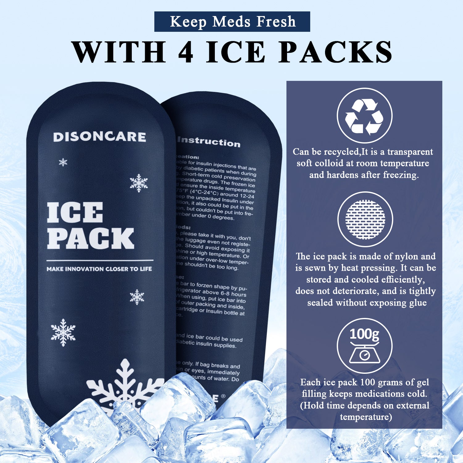 Borsa da viaggio morbida per il raffreddamento dell'insulina 10-12 ore (arancione)