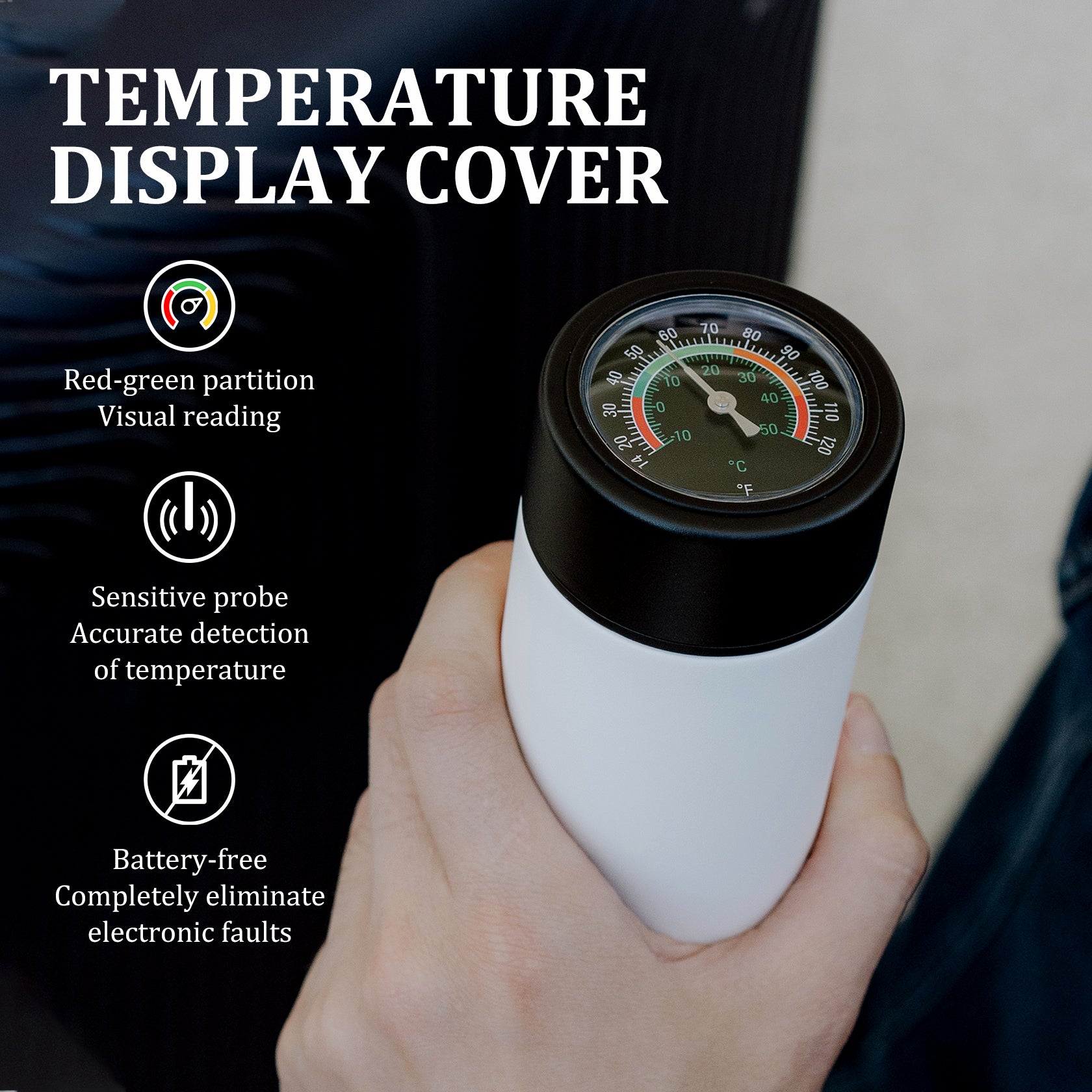 Odyssey Series 3 Pens Large Dial Mechanical Thermometer Insulin Cooler (BC-B006-White)