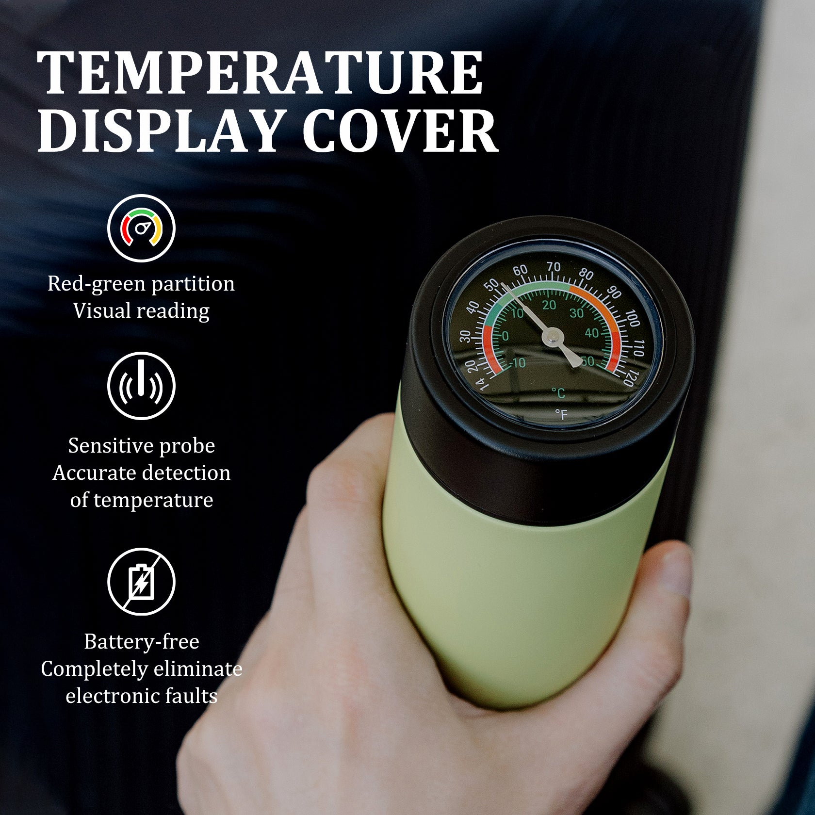 Odyssey Series 3 Pens Large Dial Mechanical Thermometer Insulin Cooler (BC-B006-Citron)