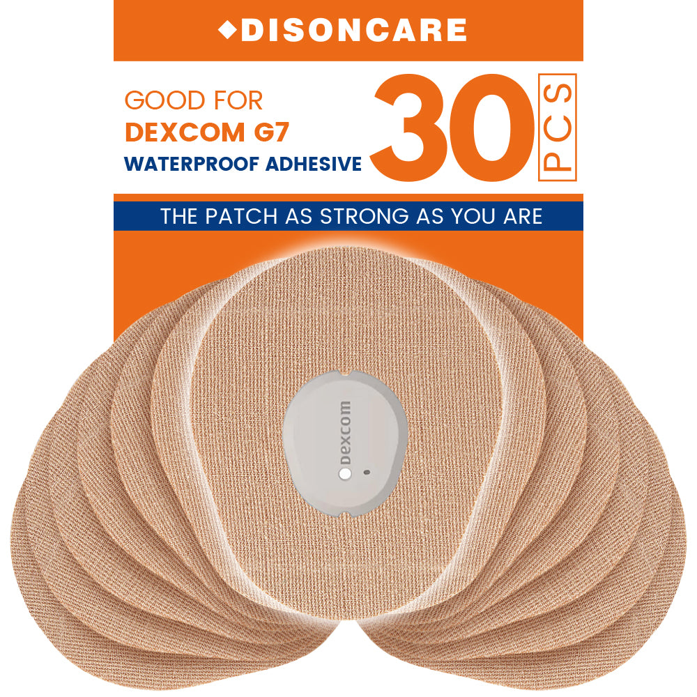 Toppe adesive CGM per Dexcom G7-30 pezzi (marrone chiaro)