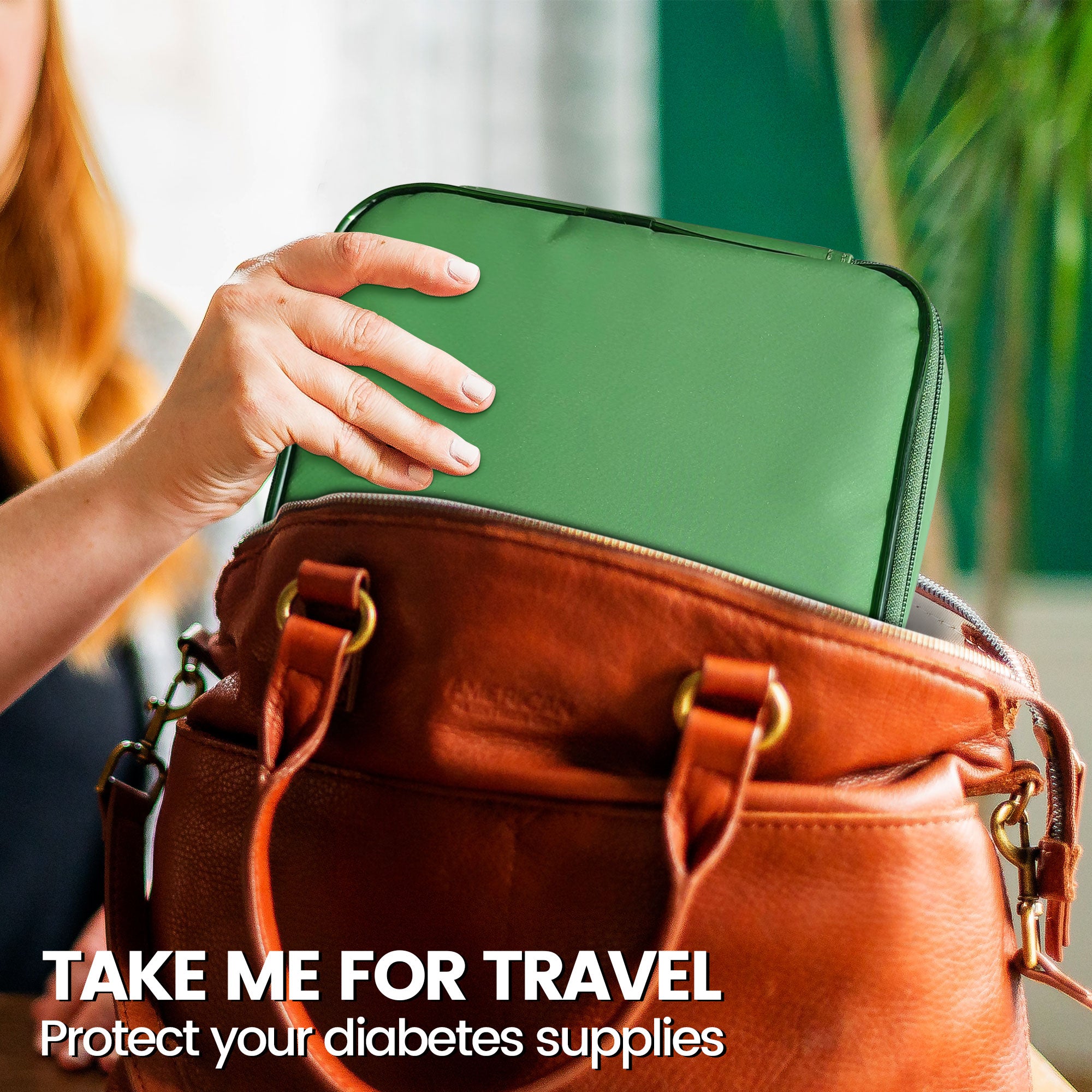 18-20H Soft Insulin Cooler Travel Bag (Green)