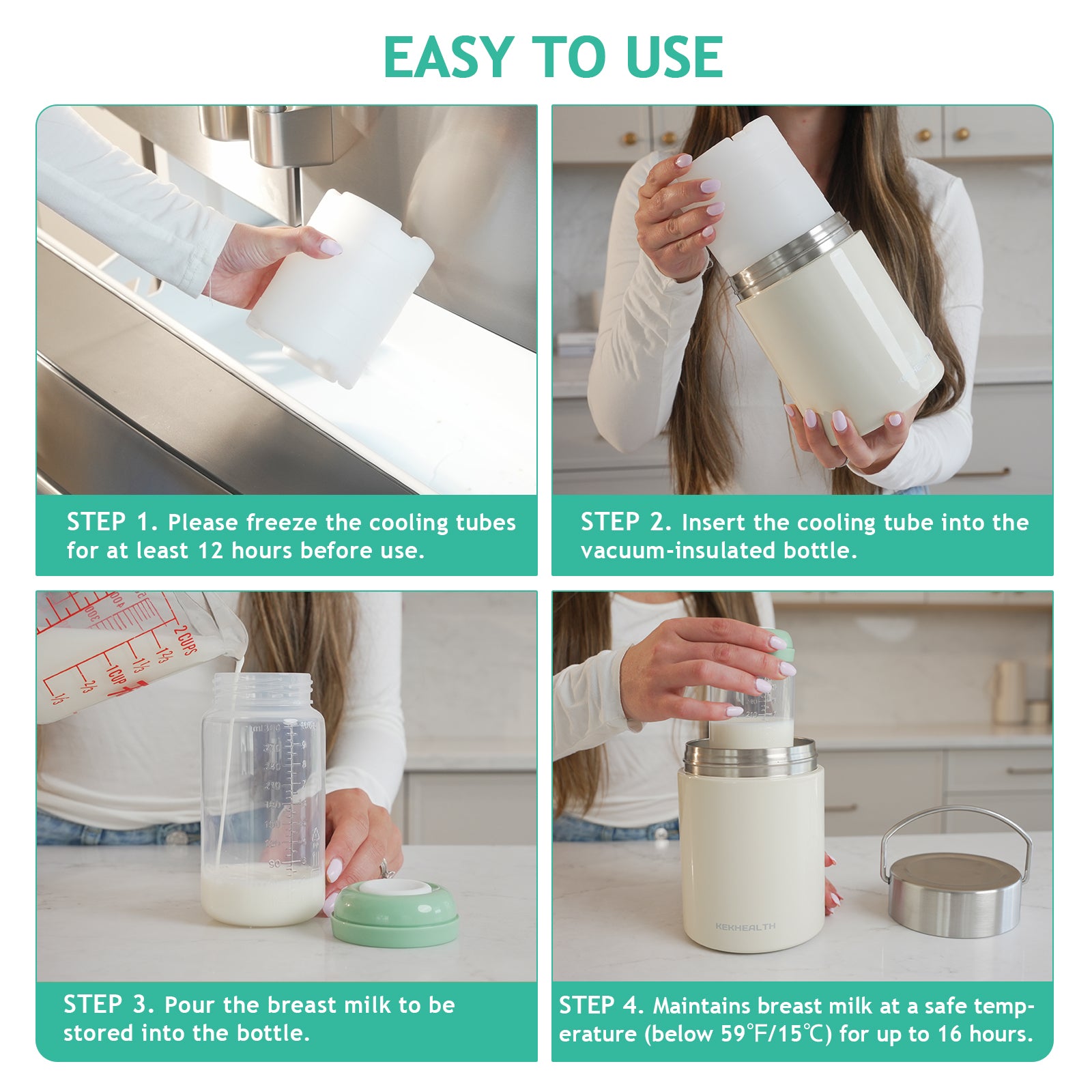 11oz Breast Milk Cooler – 16H Cooling, 1 Bottle, Travel-Ready