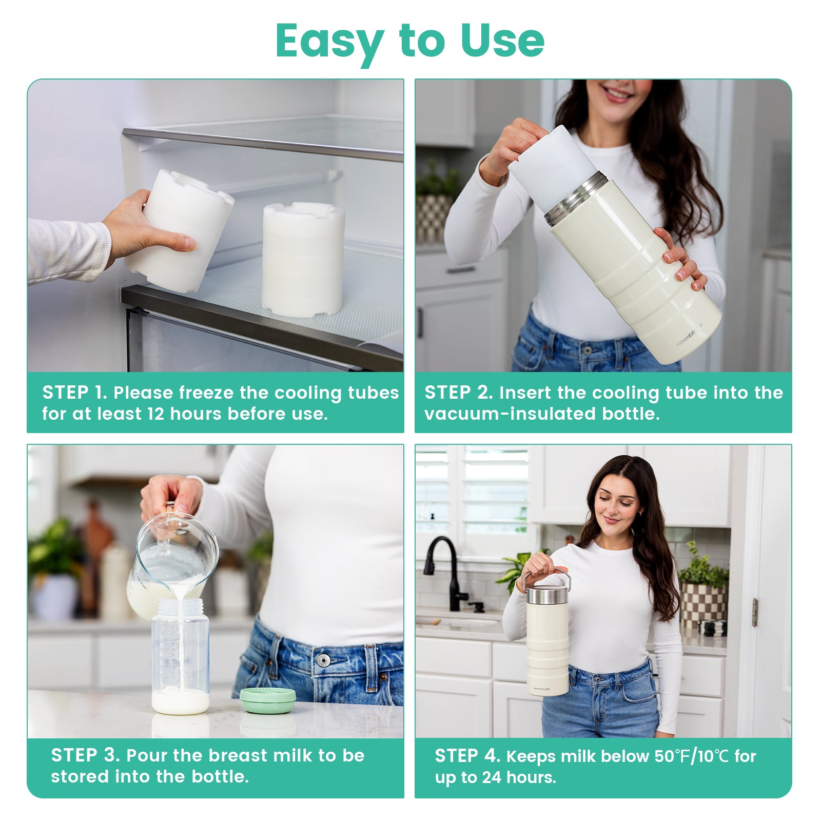 22oz Breast Milk Cooler – 24H Cooling, 2 Bottles, Travel-Ready