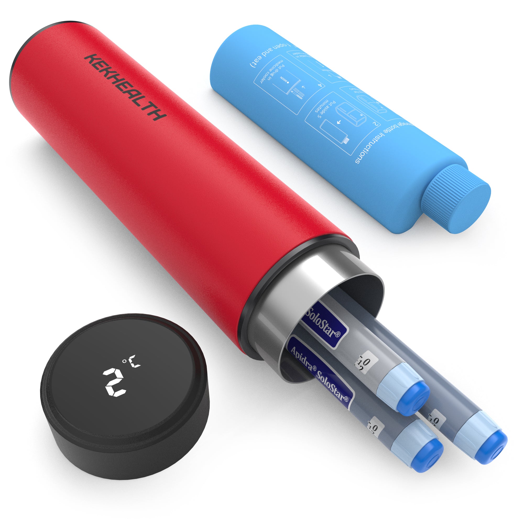 Odyssey Series 3 Pens LED Insulin Cooler (BC-B004-Rescue Red)