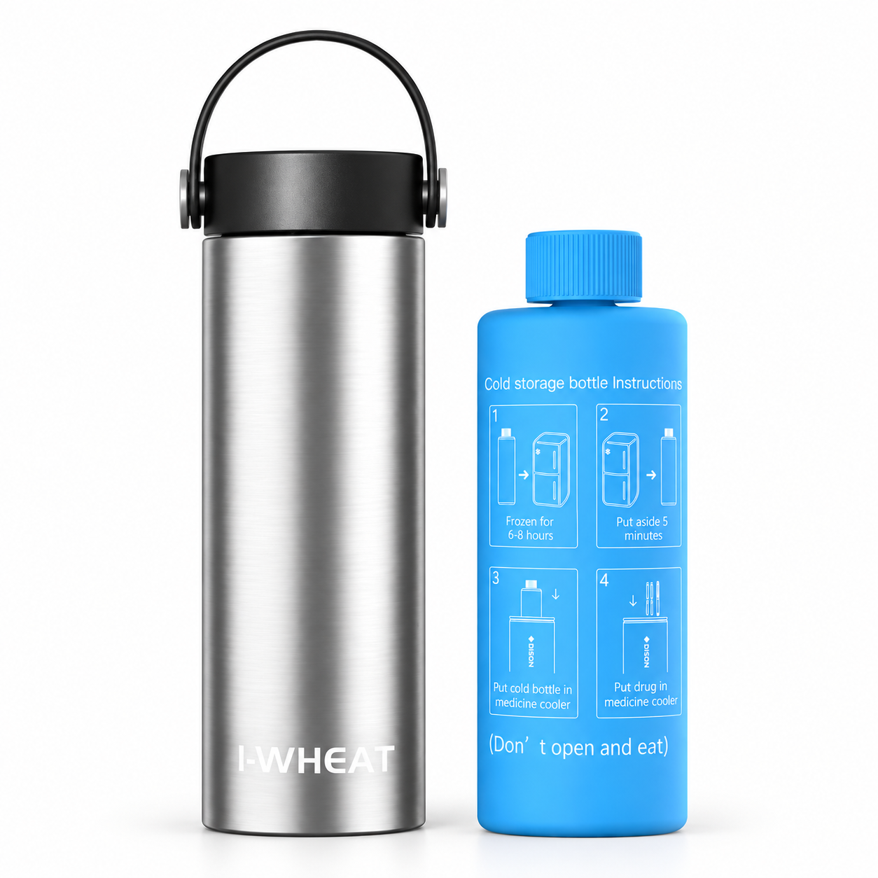 DISONCARE Intercontinental BC-B002 medication travel kit in silver with extra Blue BioGel Freeze Pack