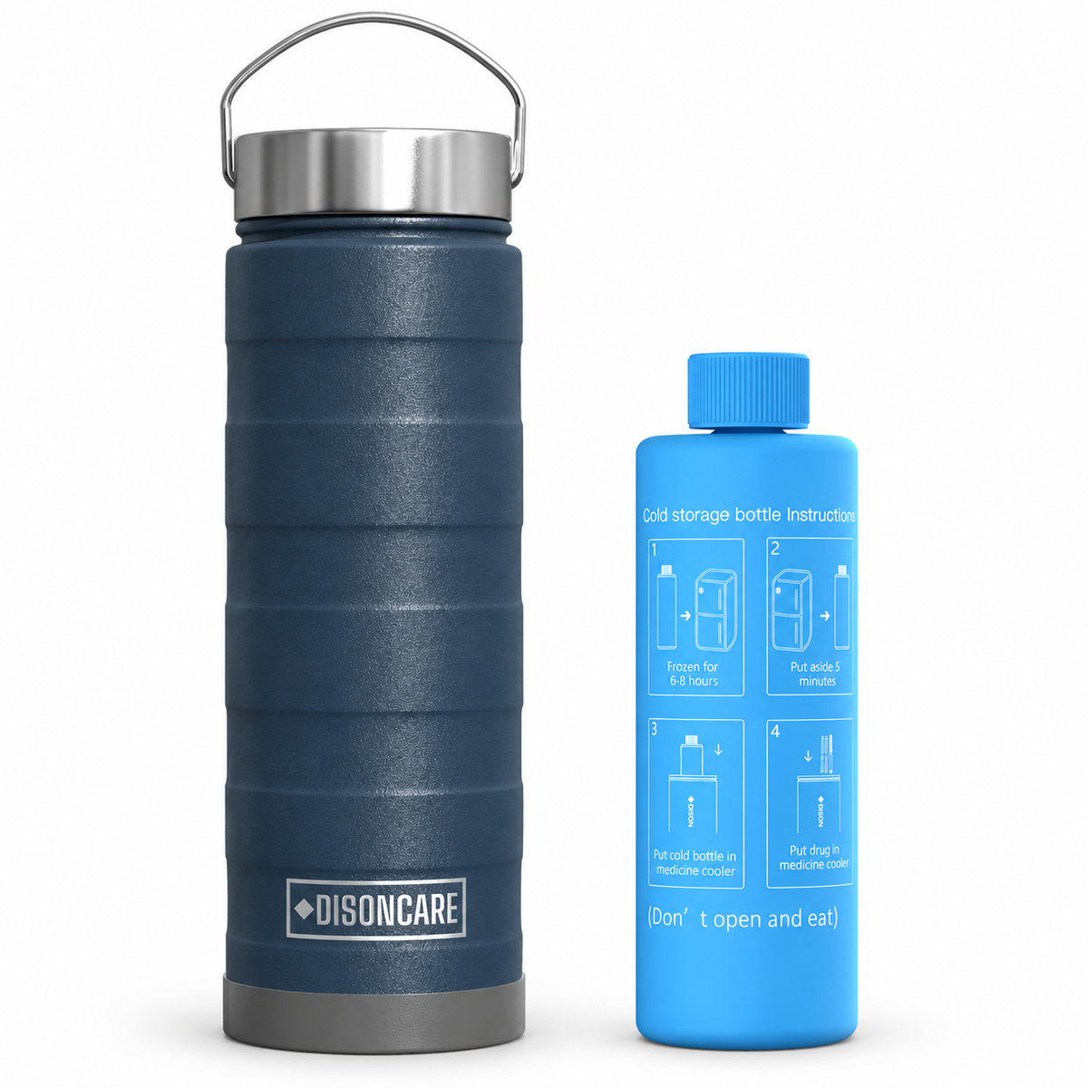 DISONCARE Intercontinental BC-B003 medication travel kit in navy blue with extra Blue BioGel Freeze Pack