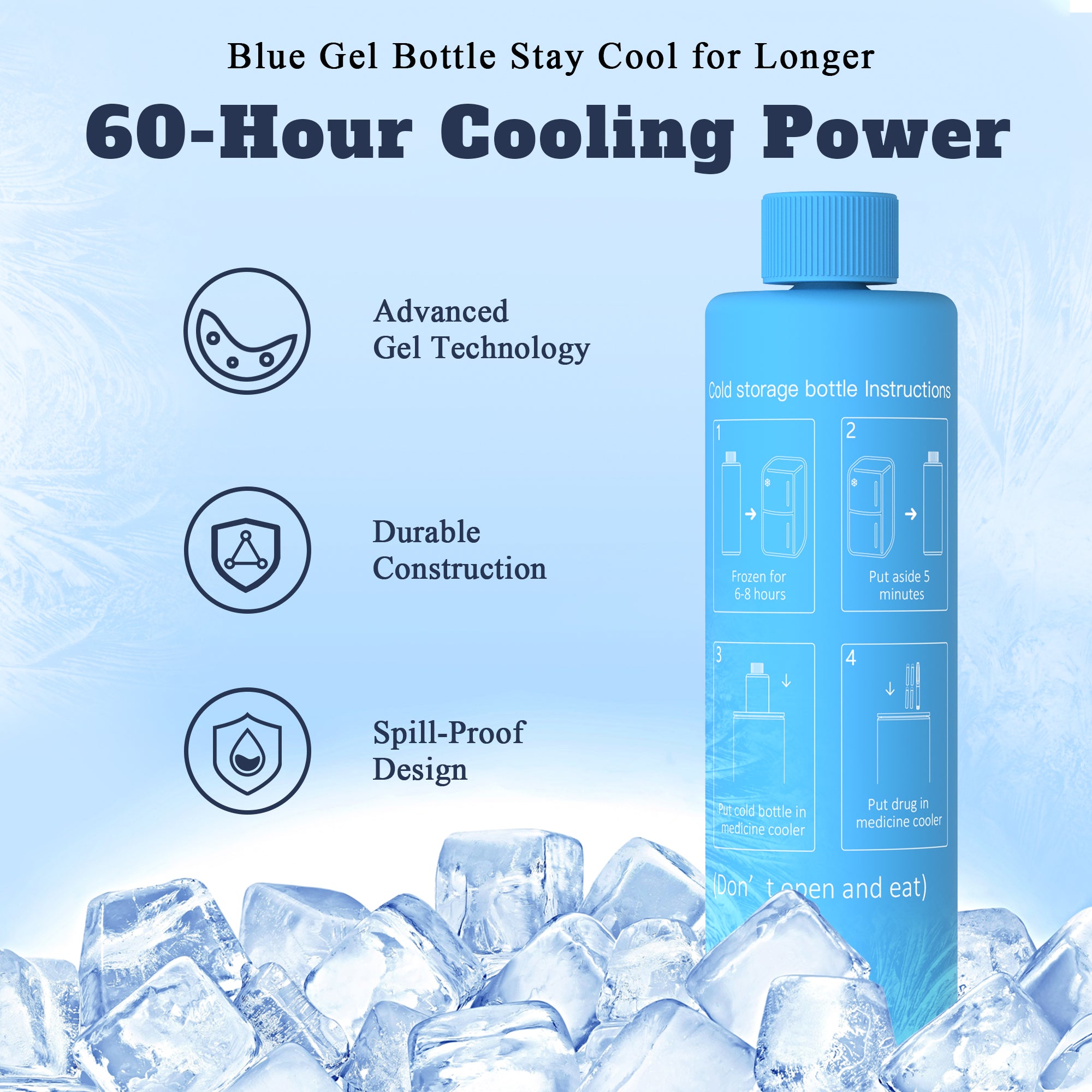 Bouteille de gel refroidisseur d'insuline dure adaptée (BC-B003)