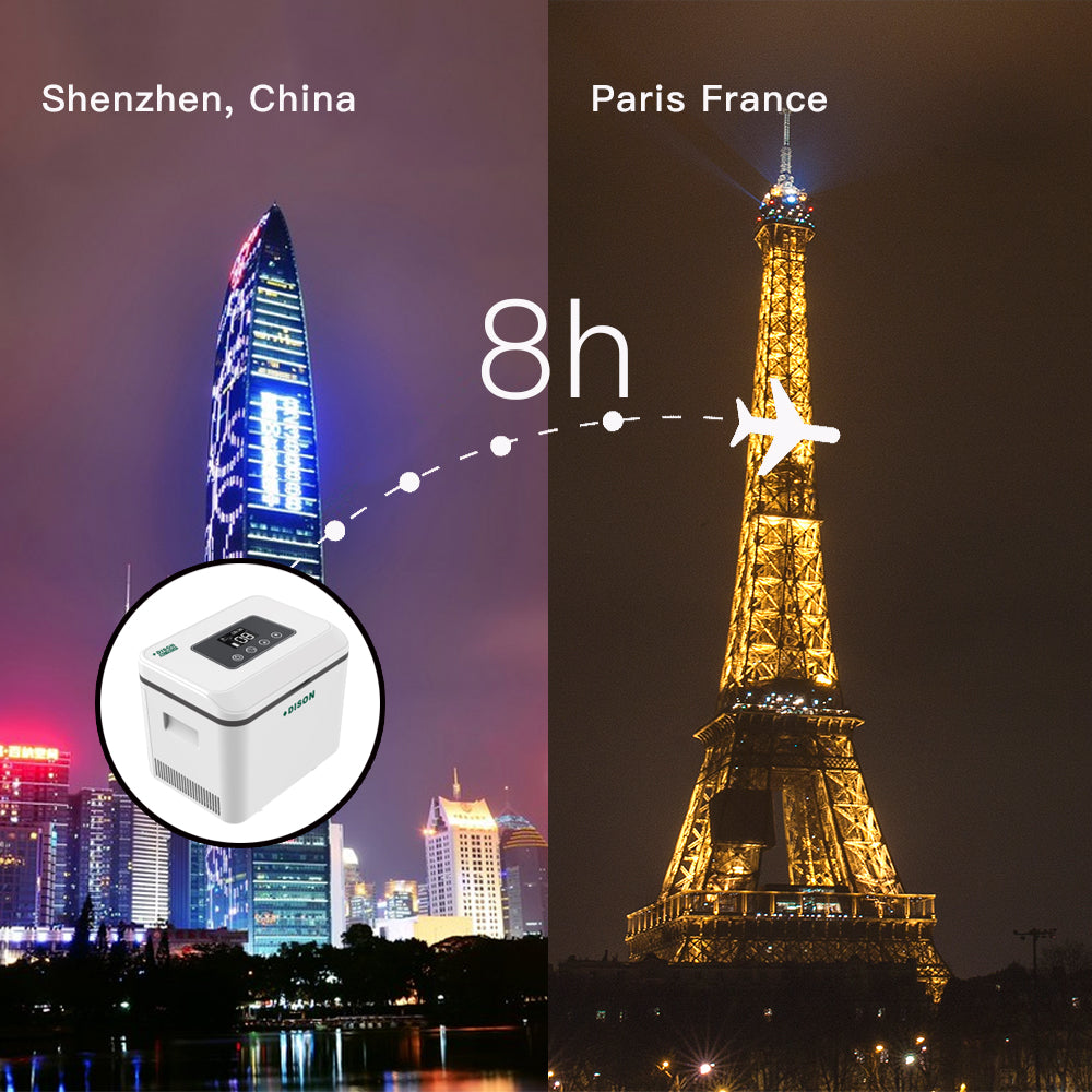 DISONCARE Süper Kapasiteli Akülü Mini Buzdolabı, Seyahat İnsülin Buzdolabı, İlaç Soğutucu, 1Pil (16000mah)