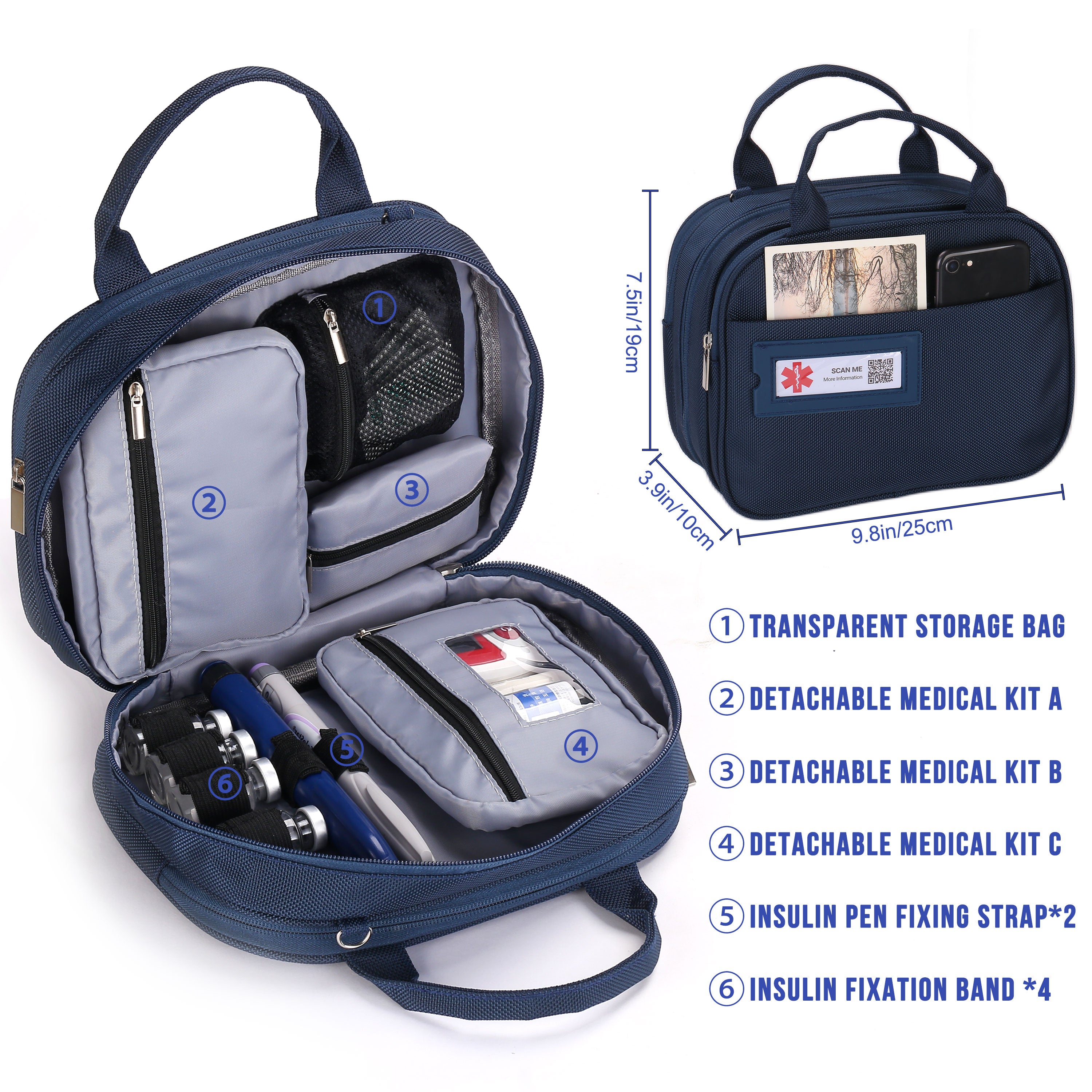 Large Capacity Insulin Travel Storage Bag