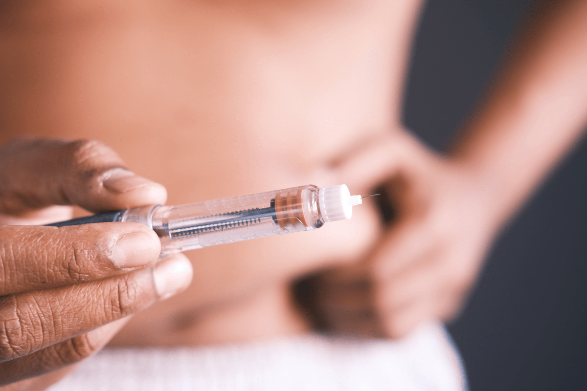 Insulin injection pens are used for diabetes health treatment