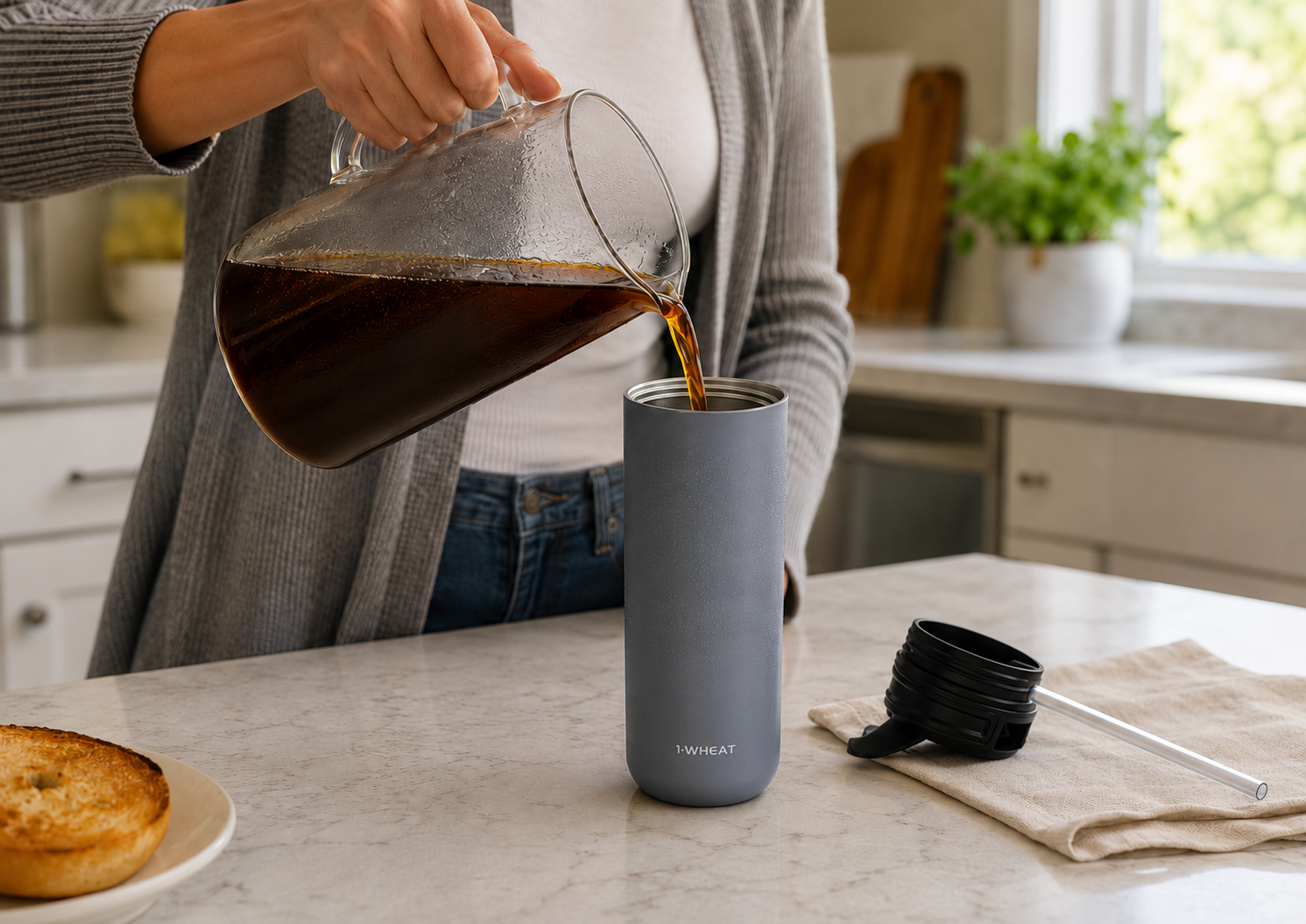 Regular tumbler compared with a freezer cup for cold drink storage