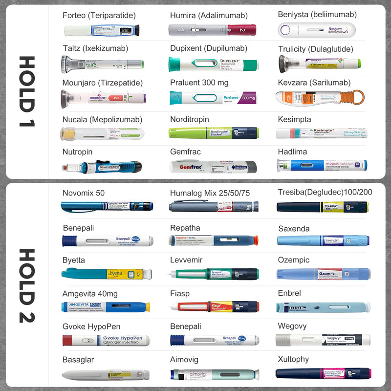 Refroidisseur d'insuline et de médicaments LED 60H 3 stylos (flamme BC-B004)