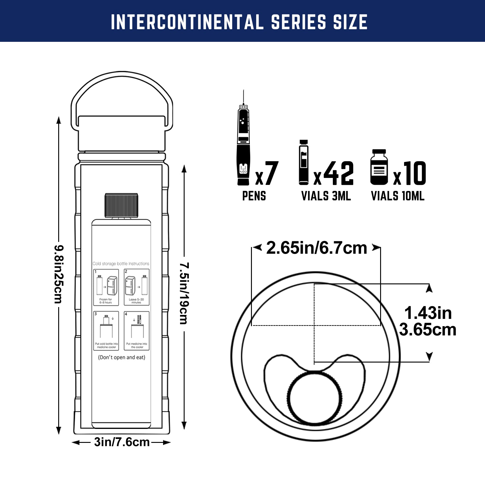 Intercontinental Series 7 Pens Insulin Cooler (BC-B003-Sliver)