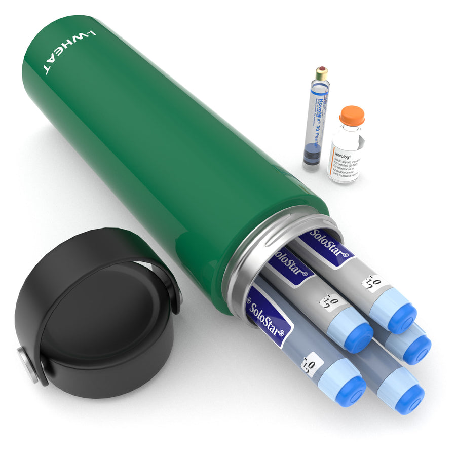 Intercontinental Series 1–5 Pen Insulin Cooler Travel Case (BC-B002 Green)