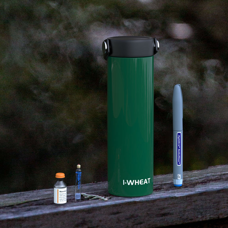 Dispositivo di raffreddamento portatile per insulina e farmaci da 60 ore con 5 penne (BC-B002 verde)