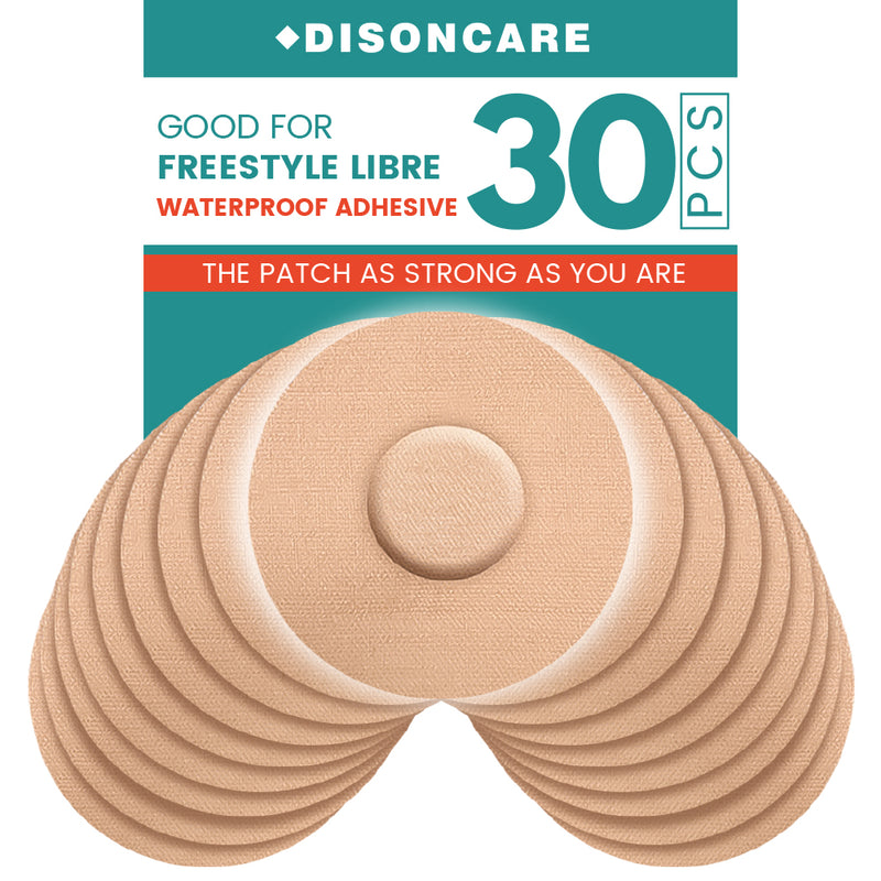 DISONCARE Toppe adesive Freestyle per Libre-30 pezzi (marrone chiaro)