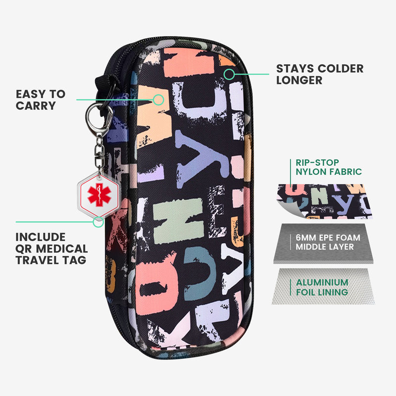 6H Soft Insulin Cooler Travel Bag (Graffiti)