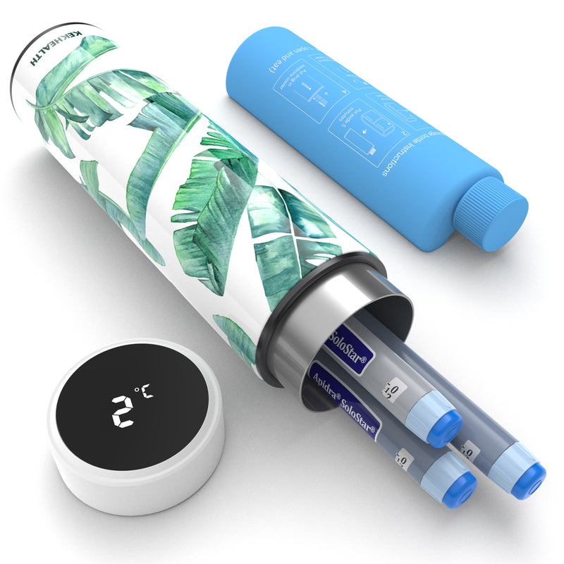 60H 3 Pens LED Insulin & Medications Cooler(BC-B004 Green Leaf)