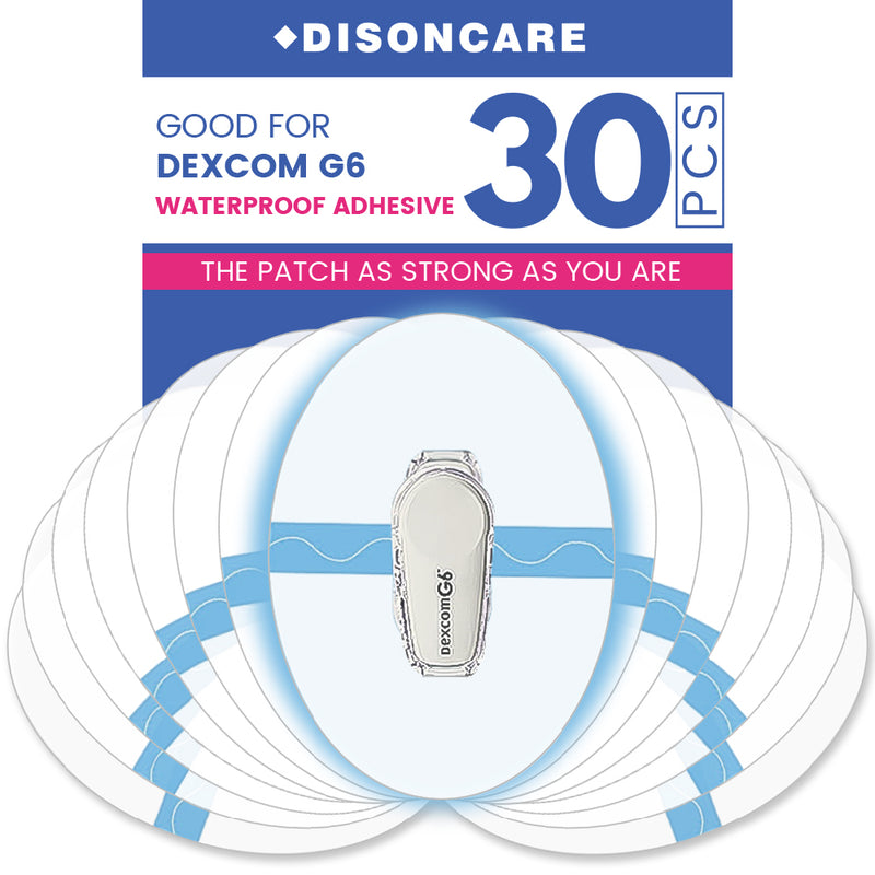 DISONCARE CGM Adhesive Patches for Dexcom G6-30pcs(Transparent)
