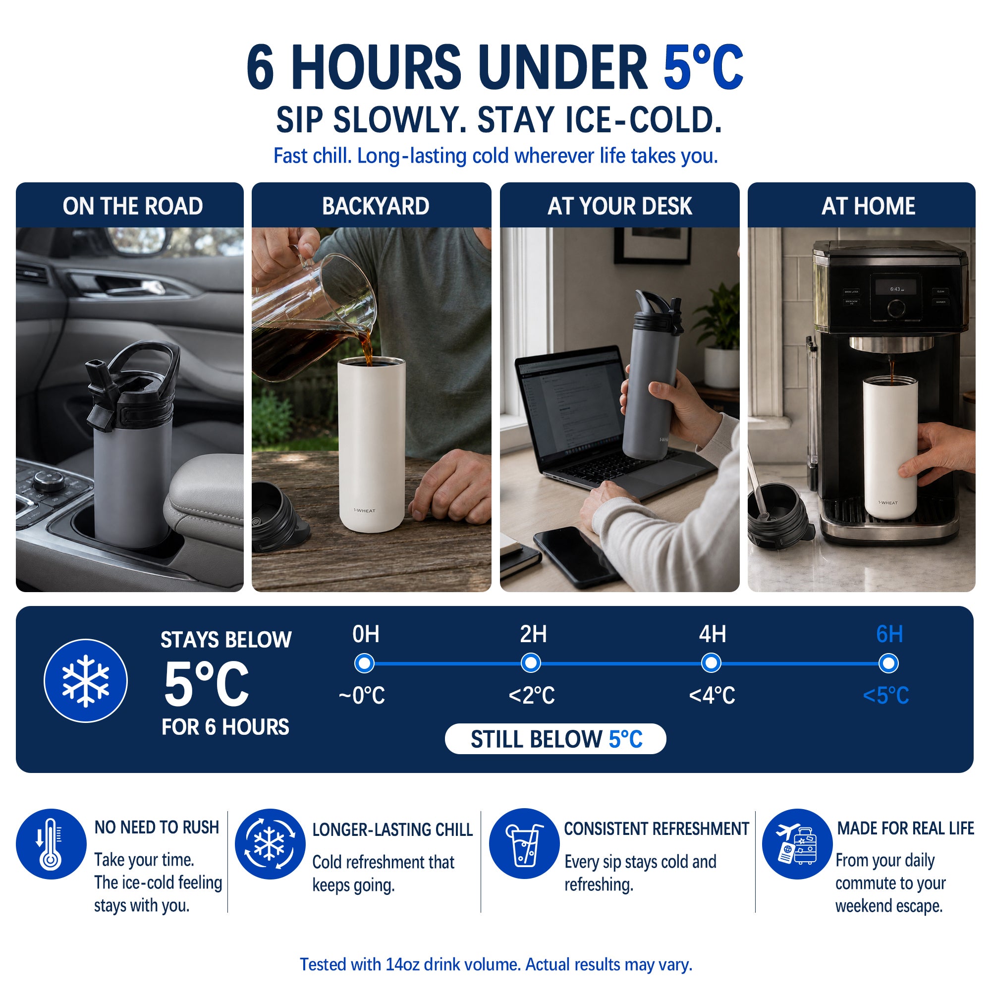 DISONCARE 14oz Fast Chill Cup | Chills Drinks Fast Without Ice (Grey)