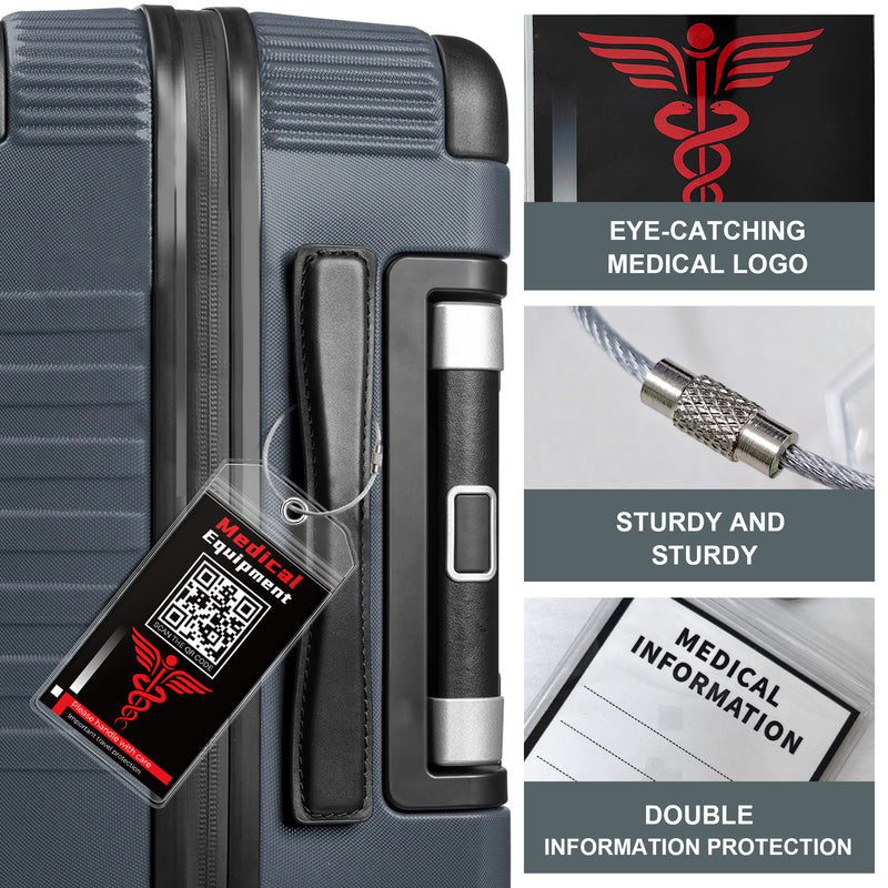 Étiquette de bagage pour équipement médical pour les voyages (6 pièces)