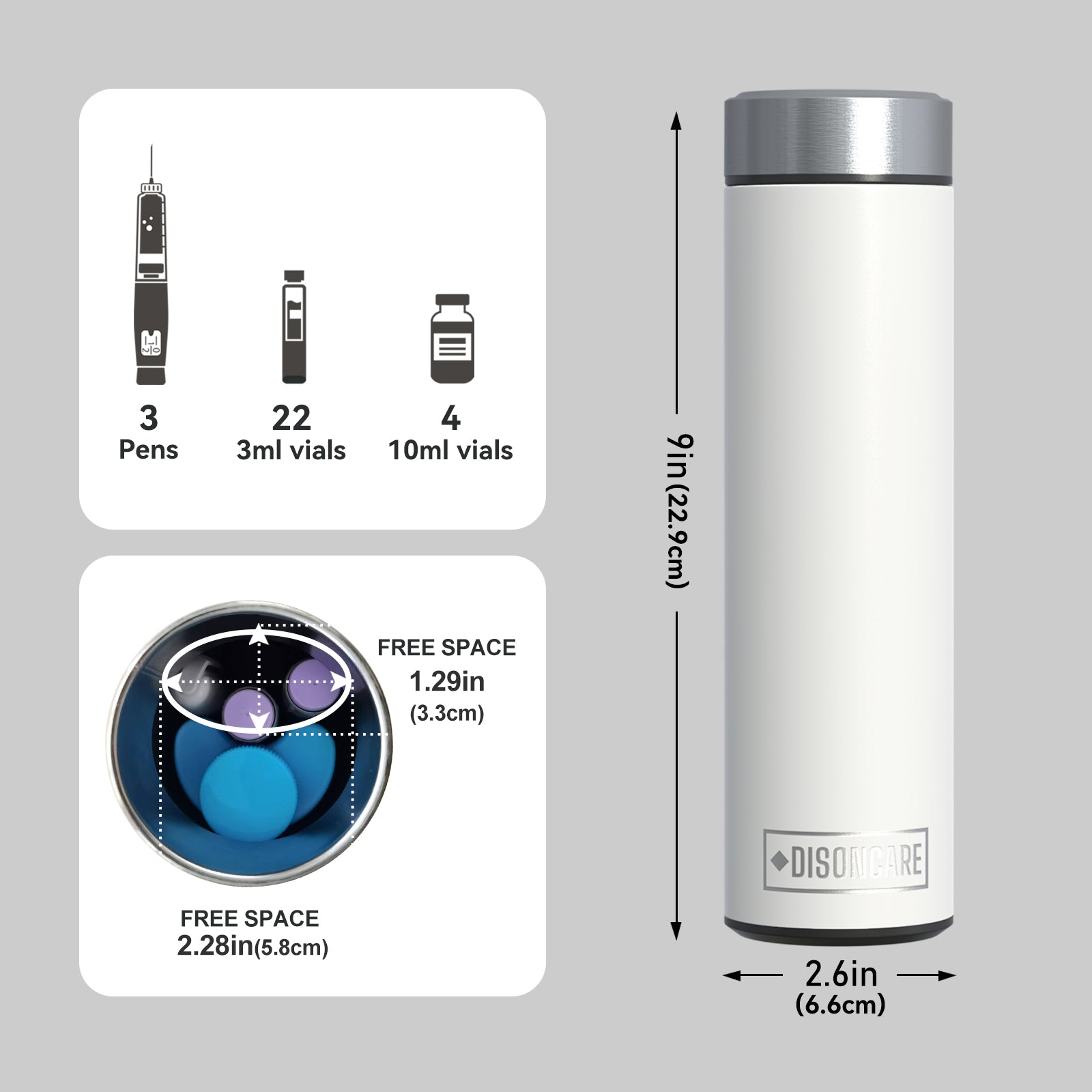 Refroidisseur compact d'insuline et de médicaments 60H, 3 stylos (BC-B001 jaune alpin)