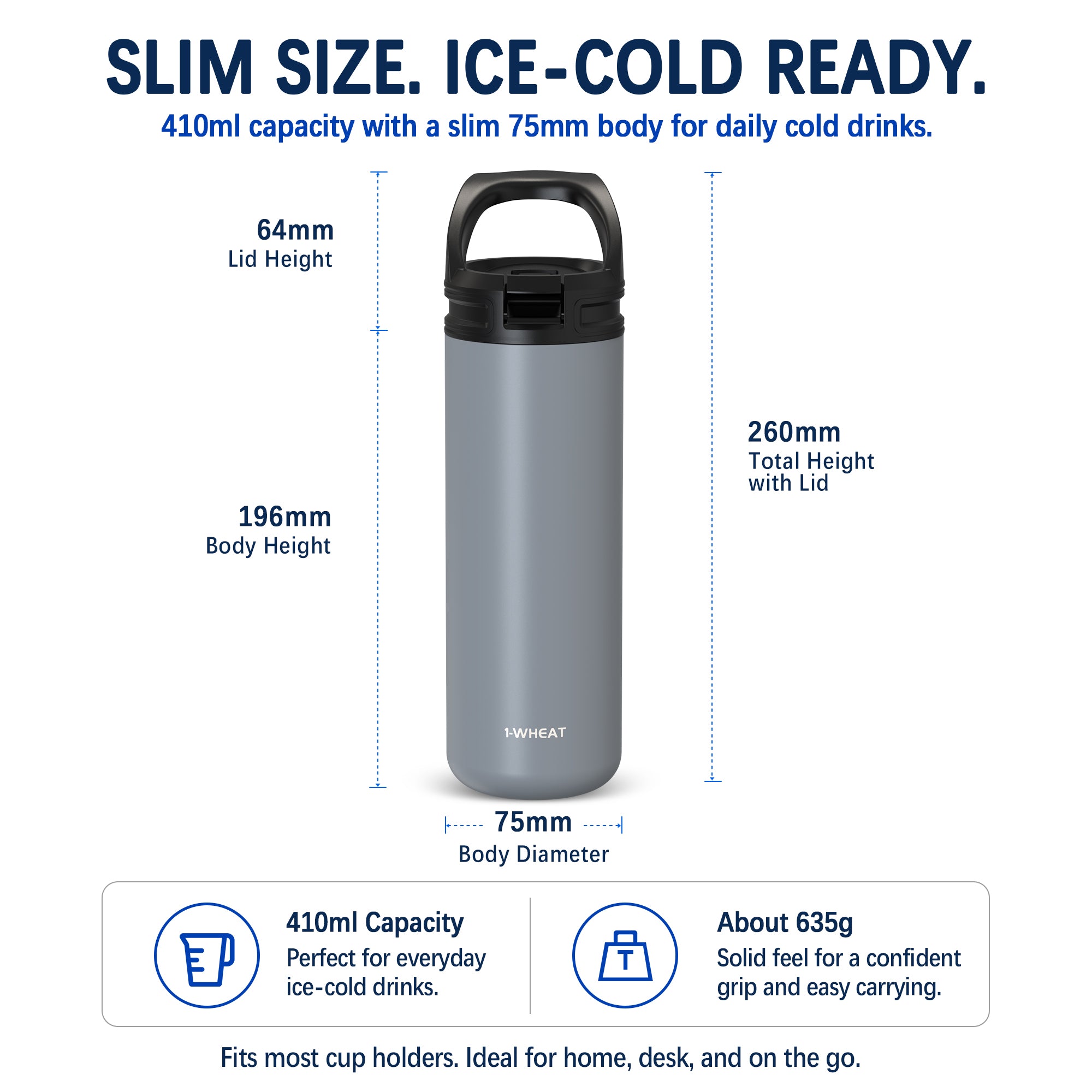 DISONCARE 14oz Fast Chill Cup | Chills Drinks Fast Without Ice (Grey)
