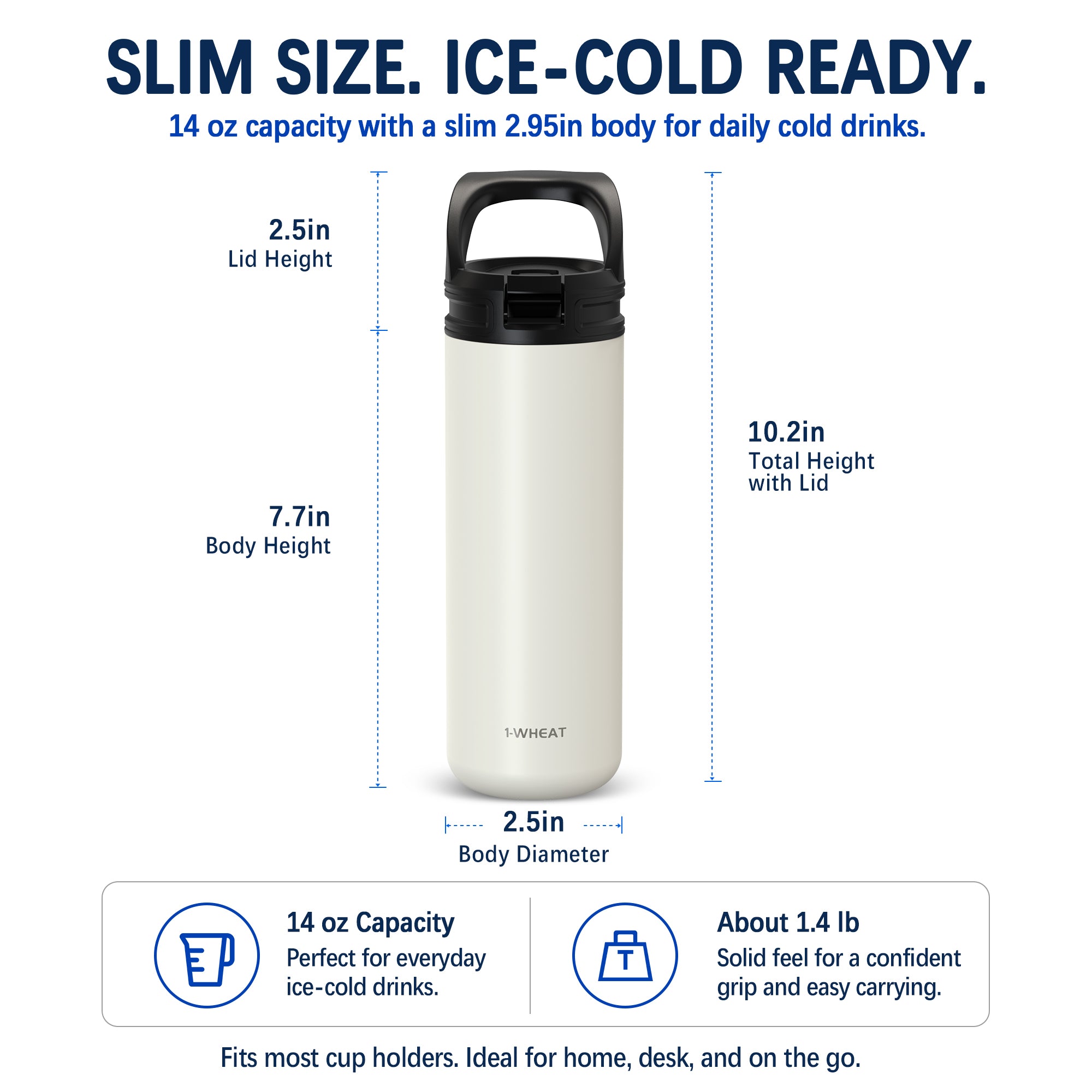 DISONCARE 14oz Fast Chill Cup | Chills Drinks Fast Without Ice (White)