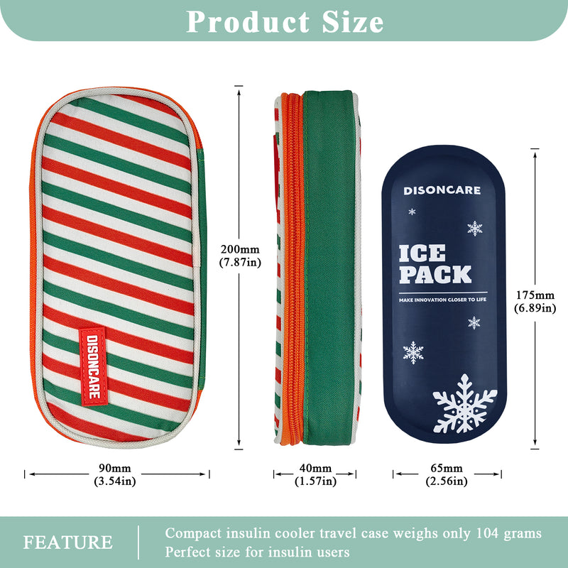 6-10H Soft Insulin Cooler Travel Bag (Stripe)