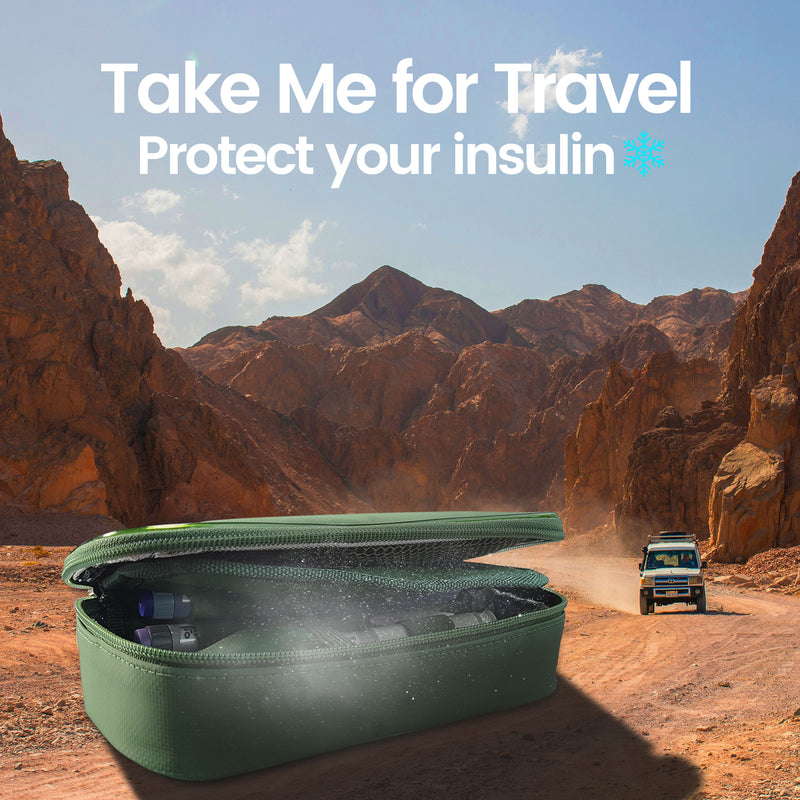 Borsa da viaggio morbida per il raffreddamento dell'insulina 8-10 ore (verde)