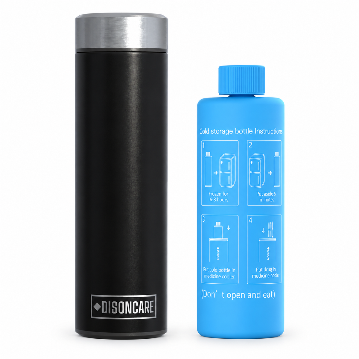 DISONCARE Odyssey Standard medication travel kit in black with extra Blue BioGel Freeze Pack