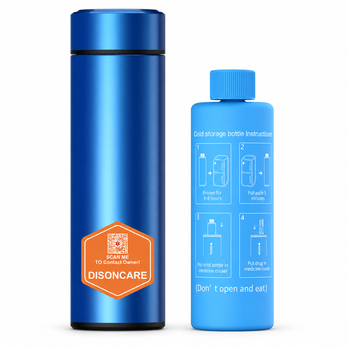 DISONCARE Odyssey Standard medication travel kit in blue with extra Blue BioGel Freeze Pack
