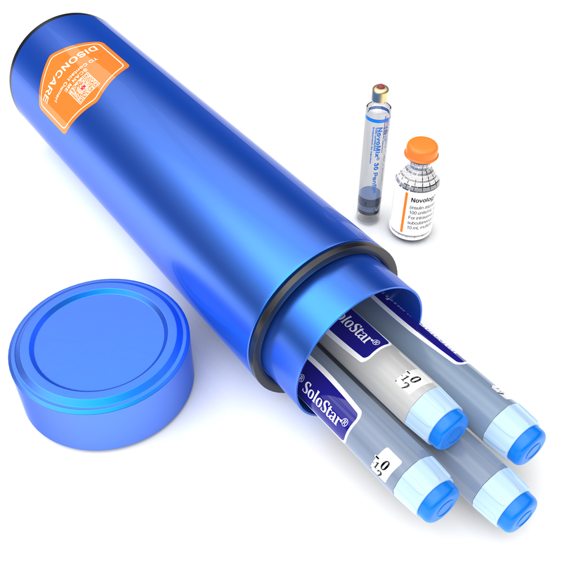 INSULIN COOLER-DIABETES TRAVEL KIT-2 PIECE SET(BC-B001 blue+sliver)